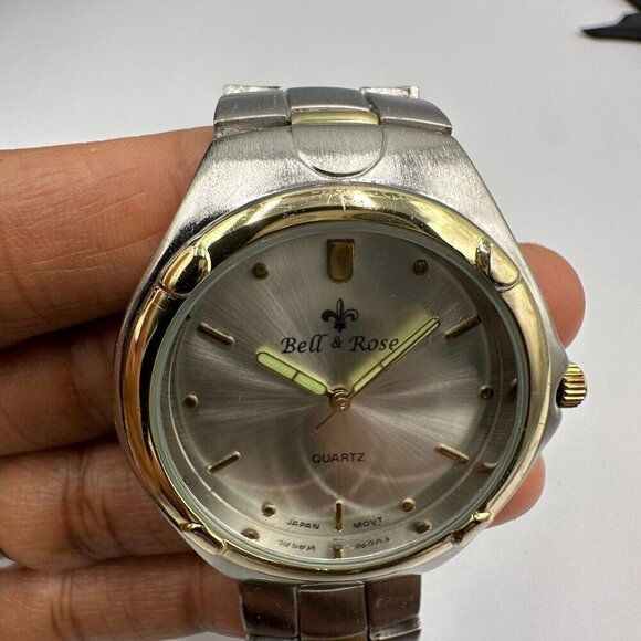 3/$30 Bell & Rose Watch Men Silver Gold Two Tone Round Face 39MM 8.75" - Picture 4 of 14
